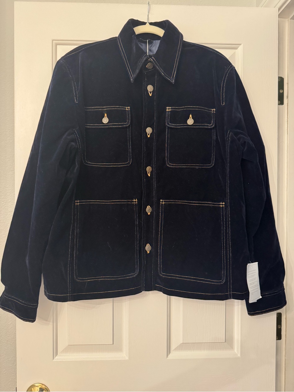 NWT J4 Jacket Navy Blue Velvet Workwear Chore Jacket - Size XL